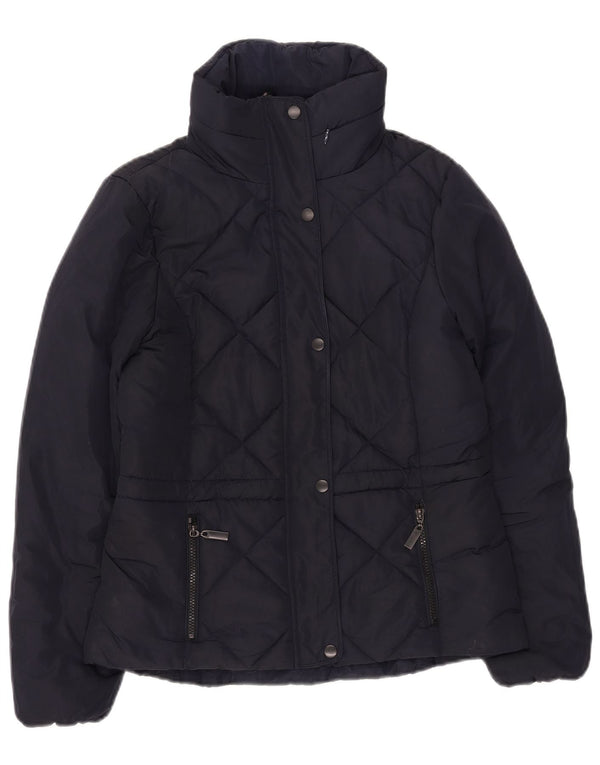 Marks & Spencer Quiltet polstret jakke til kvinder UK 10 Small Navy Blue