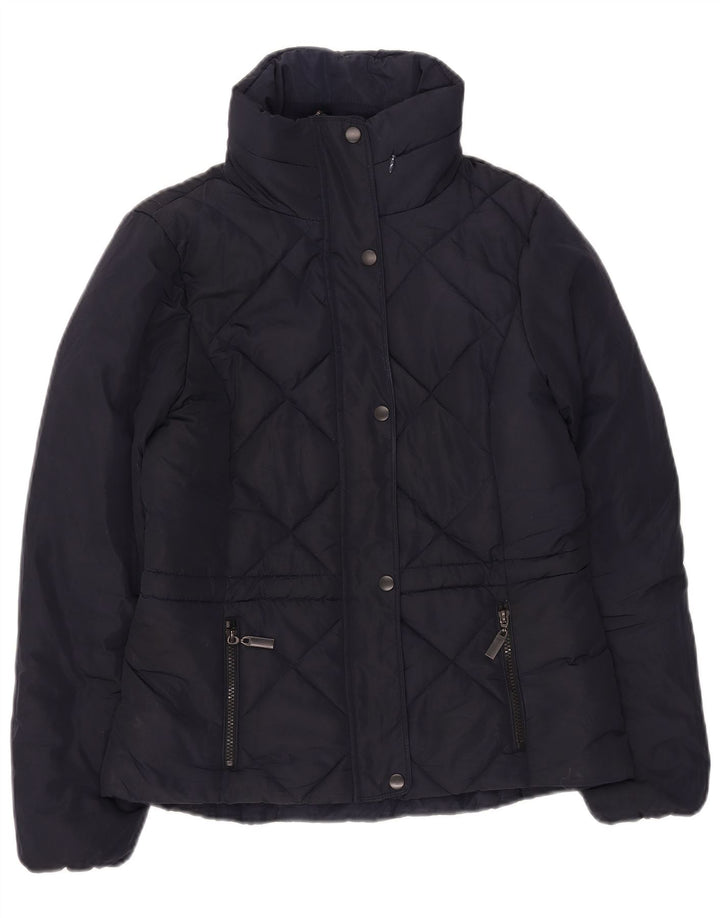 Marks & Spencer Quiltet polstret jakke til kvinder UK 10 Small Navy Blue