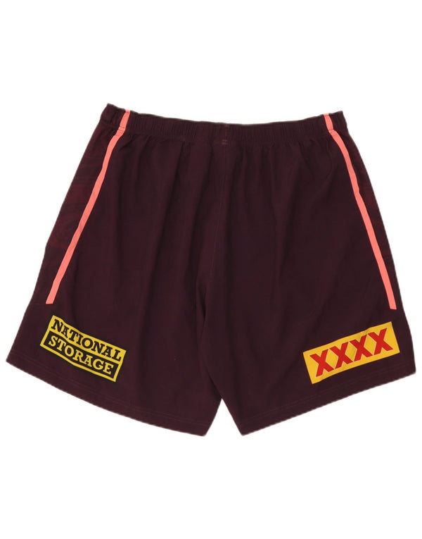 Asics Herre Broncos Brisbane Graphic Sports Shorts 4XL Burgundy Polyester