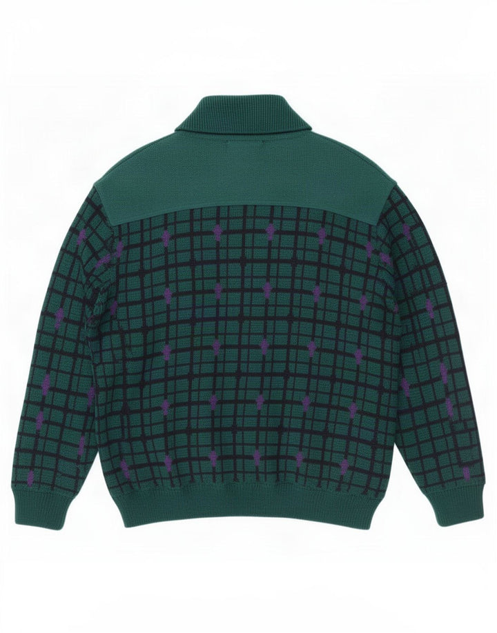 Navigare Strik Bomber Jacket UK 38 Medium Grøn Ternet Uld