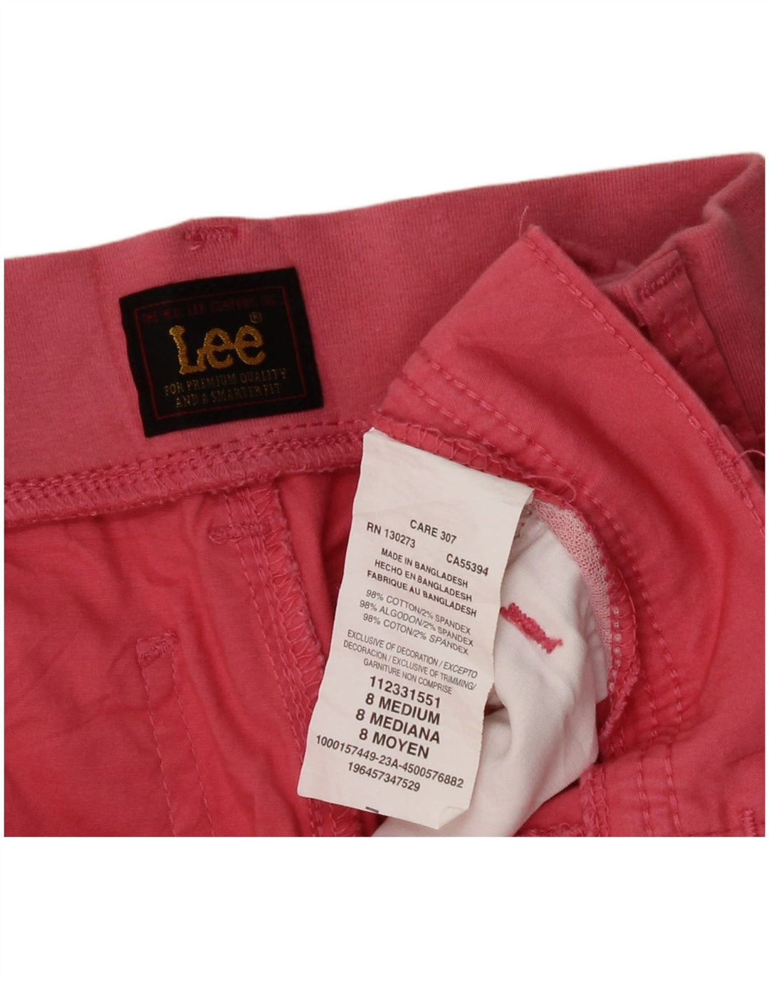 Lee Womens Cargo Shorts US 8 Medium W28 Pink Bomuld