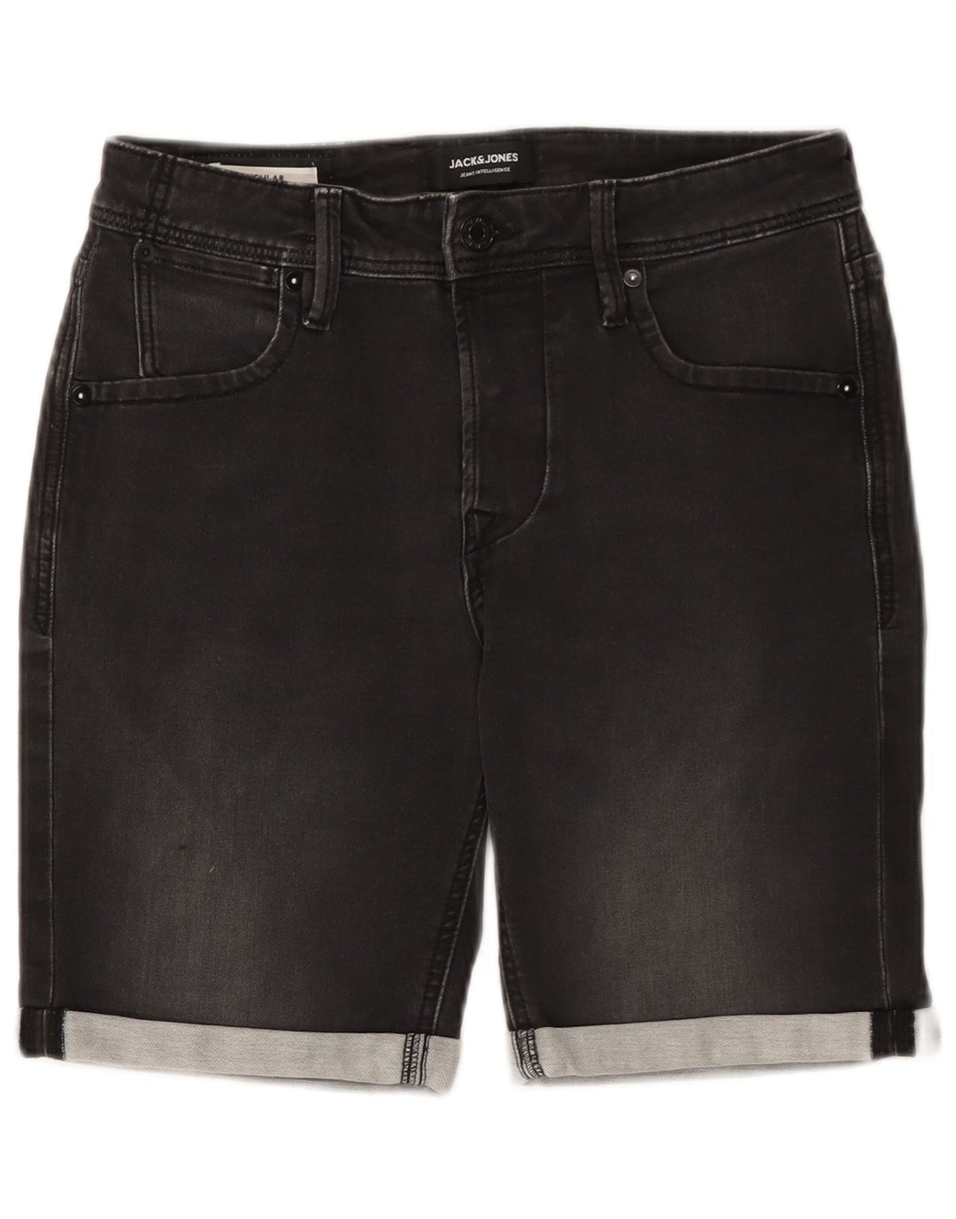Jack & Jones Herre Regular Denim Shorts XS W28 Grå Bomuld