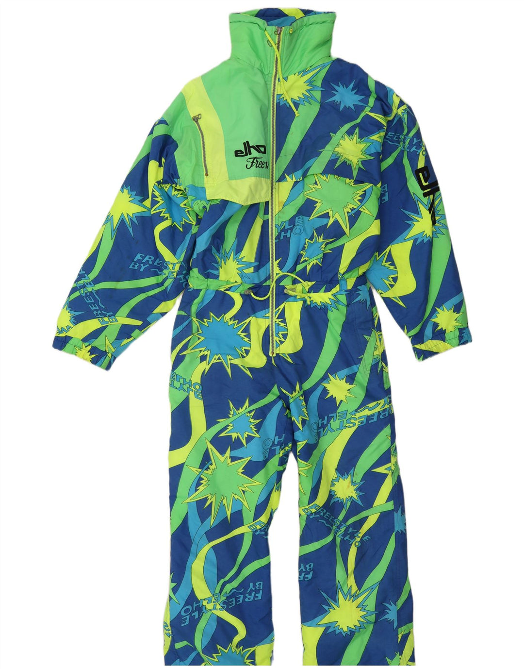 Elho Herre Grafisk Ski Jumpsuit Stor Blå Geometrisk