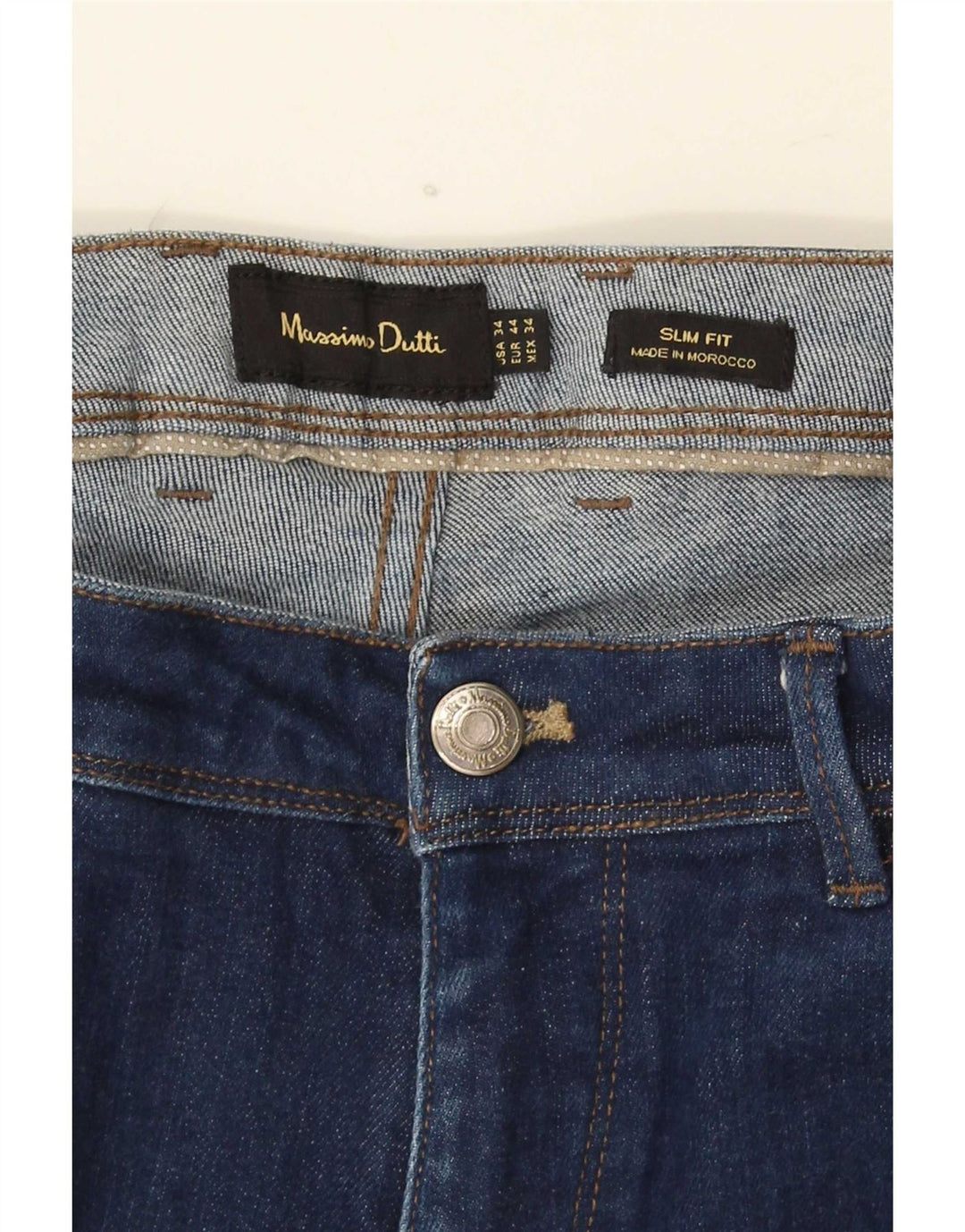 Massimo Dutti Herre Slim Jeans EU 44 Large W34 L30 Blå