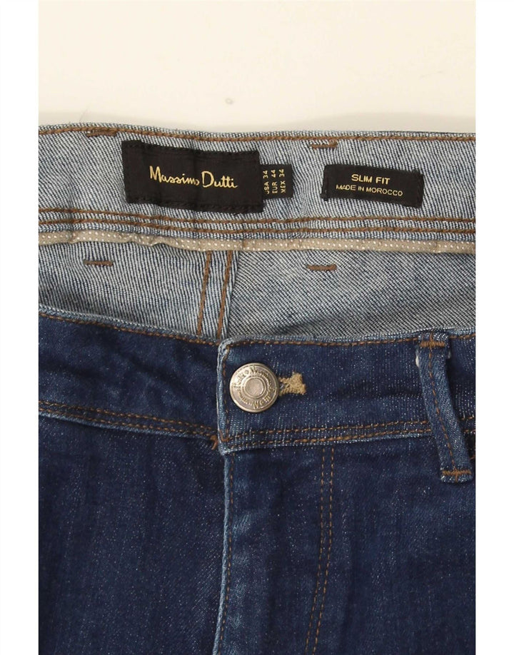 Massimo Dutti Herre Slim Jeans EU 44 Large W34 L30 Blå