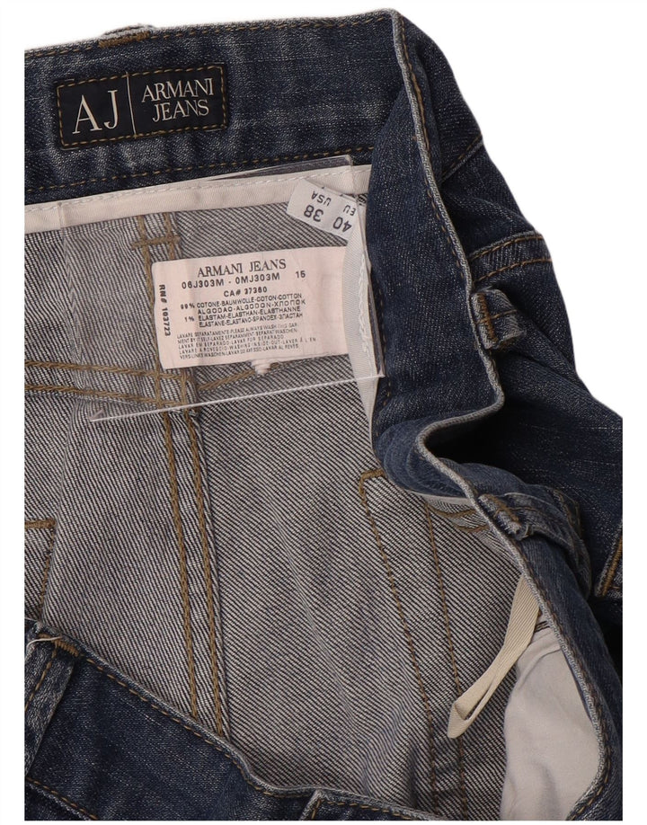 ARMANI Straight jeans til mænd W38 L30 blå bomuld