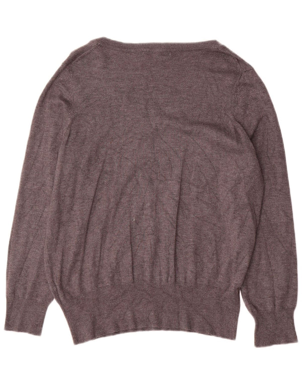 Marks & Spencer Dame V-hals sweater UK 18 XL Grå Viscose