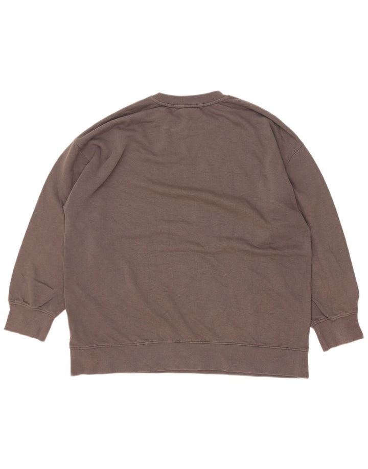 Zara Dame Oversized Sweatshirt Jumper UK 16 Stor Grå Bomuld