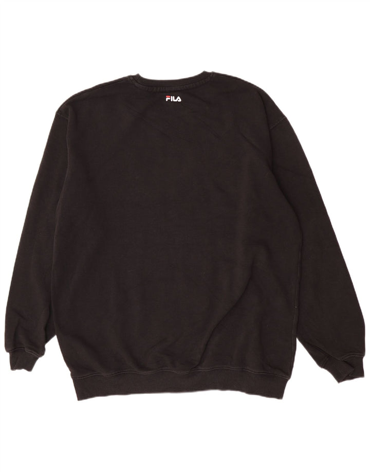 Fila Herre Grafisk Sweatshirt Jumper Stor Sort Bomuld