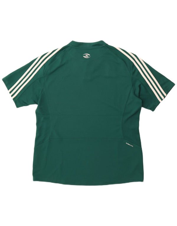 Adidas Herre Climacool T-Shirt Top 2XL Grøn Stribet Polyester