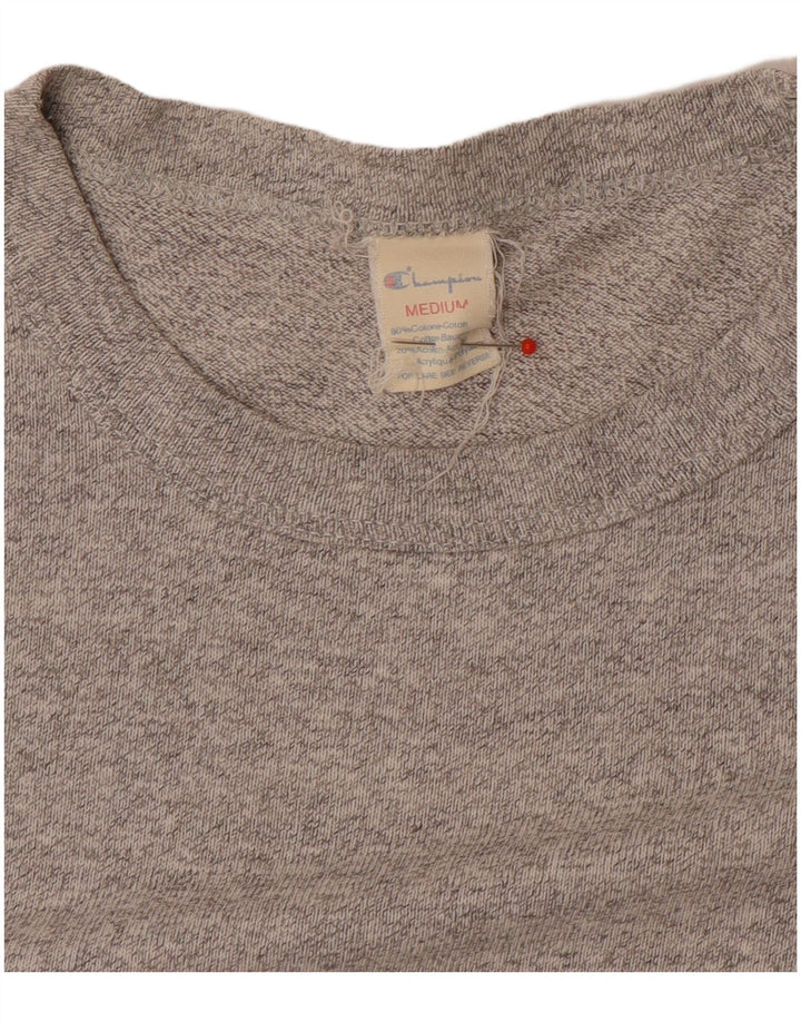 Champion Dame Grafisk T-Shirt Top UK 14 Medium Grey Bomuld