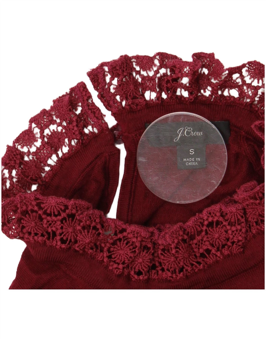 J. CREW Dame Turtle Neck Sweater UK 10 Small Burgundy