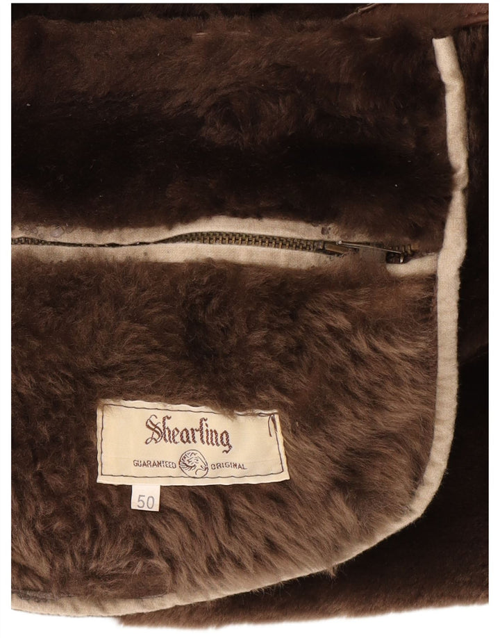 Vintage Herre Shearling Jacket IT 50 Large Brown Shearling