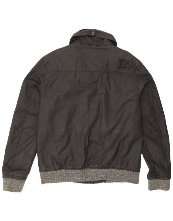 Superdry Vokset bomuldsjakke til mænd UK 44 2XL Sort
