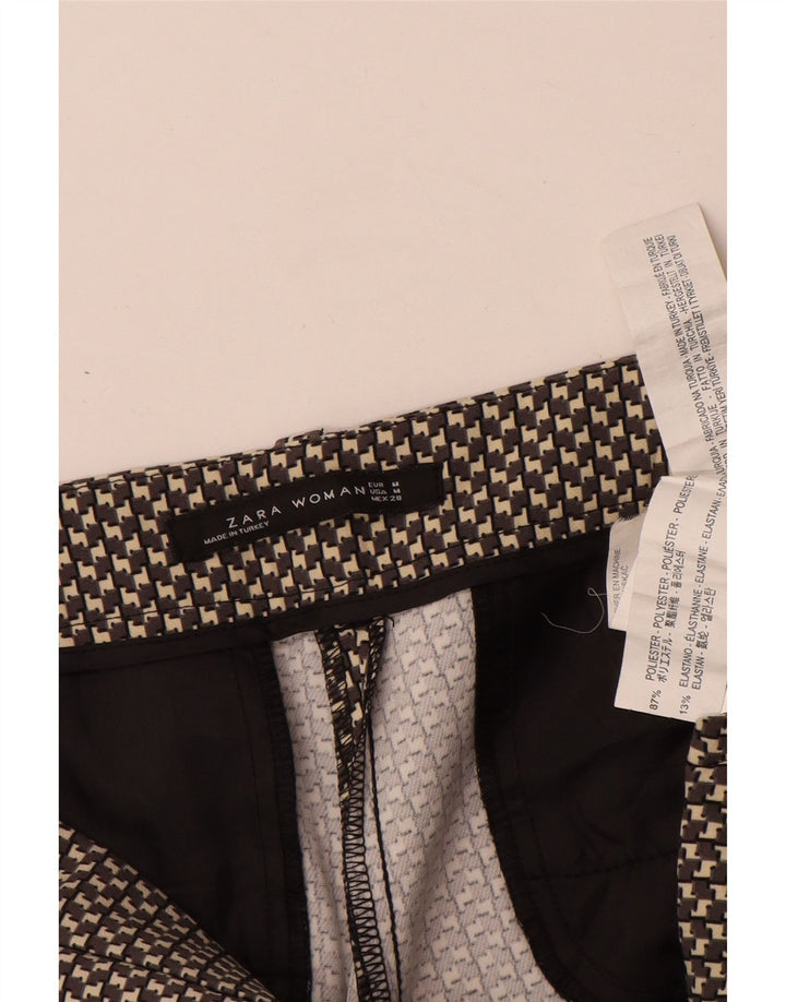 Zara Dame Slim Casual Bukser Medium W28 L29 Grå Geometrisk Polyester