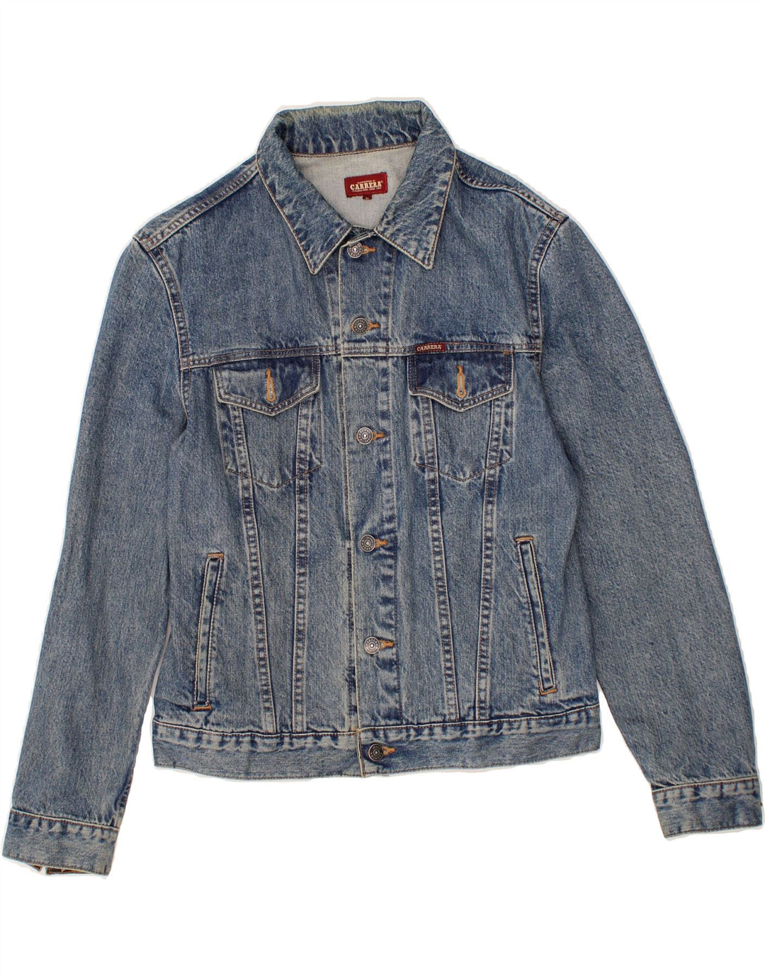 CARRERA Womens Denim Jacket UK 14 Medium Blue Cotton Vintage Carrera and Second-Hand Carrera from Messina Hembry 