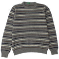Benetton Herre Crew Neck Jumper Sweater Medium Grå Stribet