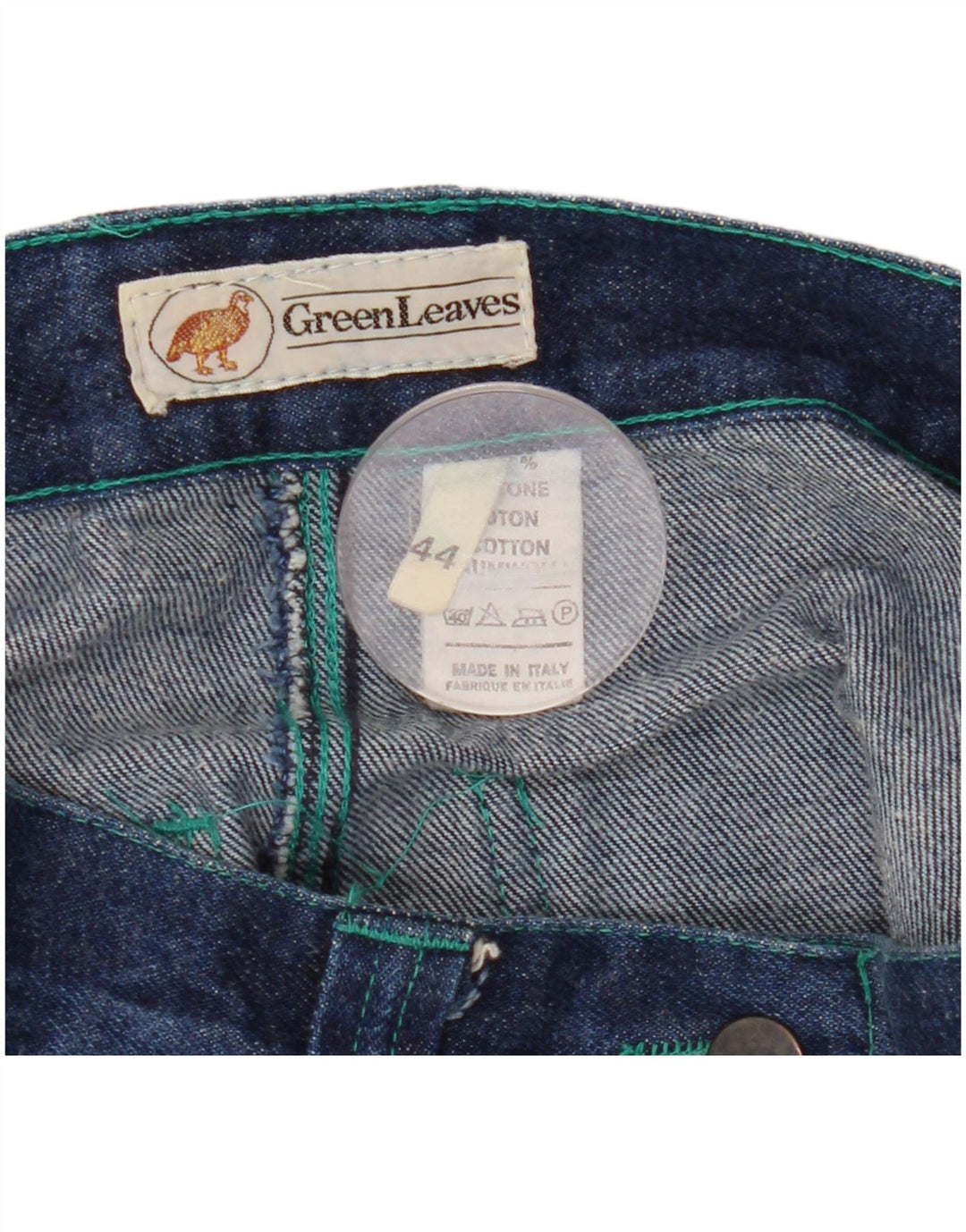 GREEN LEAVES Dame Denim Nederdel IT 44 Medium W26 Blå Bomuld
