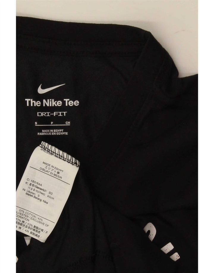 Nike Herre Dri Fit grafisk T-shirt top lille sort bomuld