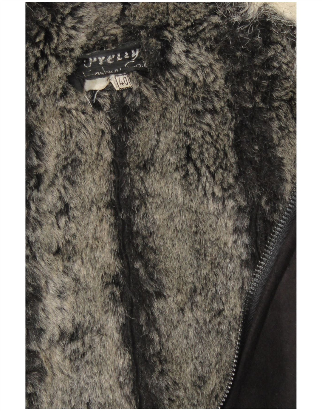 Vintage Sherpa overfrakke til kvinder IT 40 Small Black