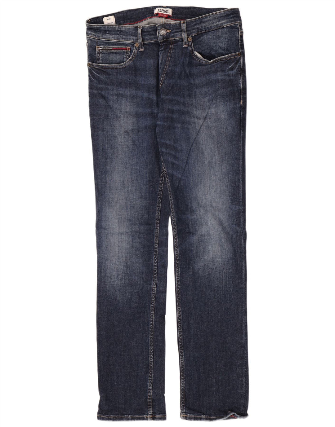 Tommy Hilfiger Herre Slim Jeans W32 L32 Blå Bomuld