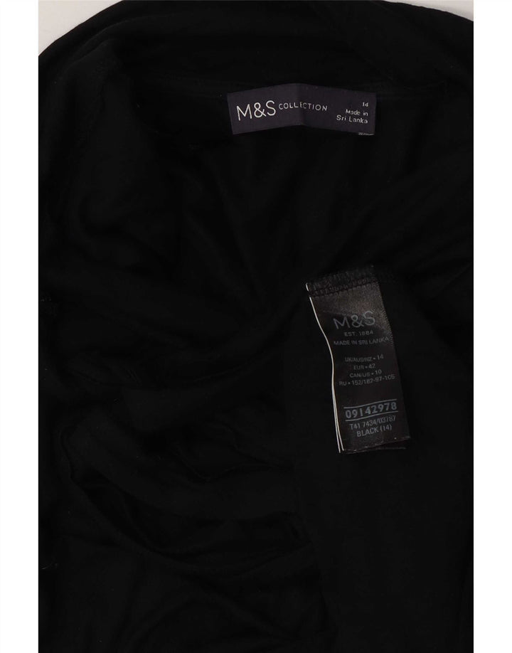 Marks & Spencer Damebluse Top UK 14 Large Navy Blue Viscose