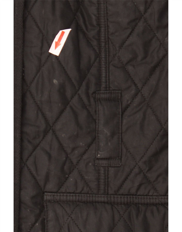 Barbour Dame Military Quilted Jacket UK 14 Large Black Polyester