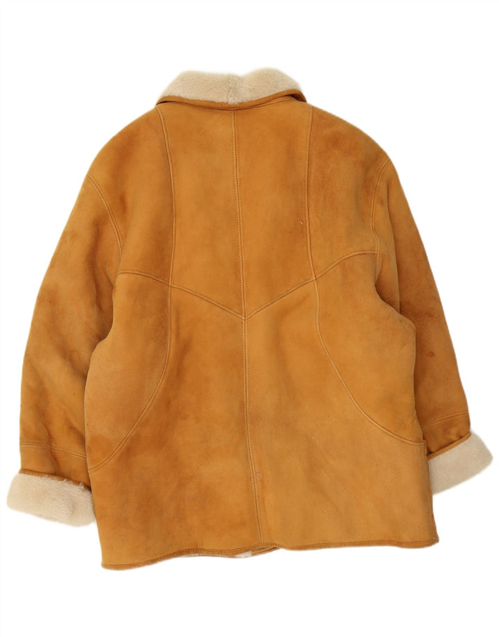 Vintage Dame Oversized Shearling Jacket UK 20 2XL Brun Shearling