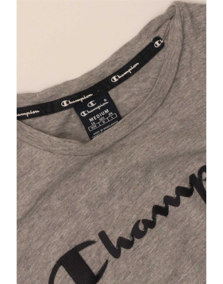 Champion Herre grafisk T-shirt Top Medium Grå Flecked