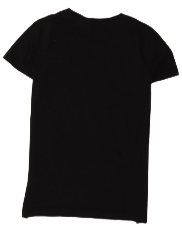 Adidas Dame Grafisk T-Shirt Top IT 42 Medium Sort Bomuld