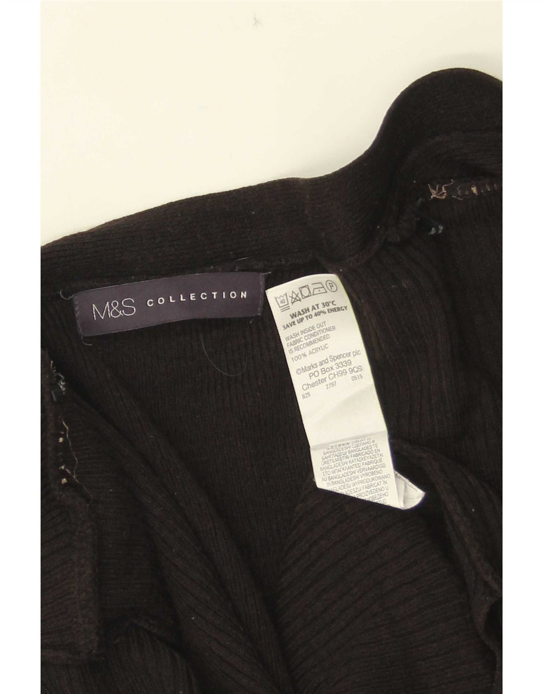 Marks & Spencer Dame Longline Åben Cardigan Sweater UK 16 Large Black