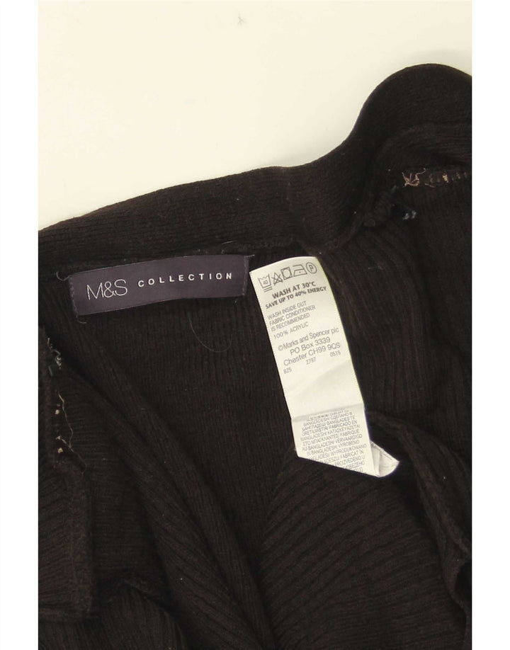 Marks & Spencer Dame Longline Åben Cardigan Sweater UK 16 Large Black