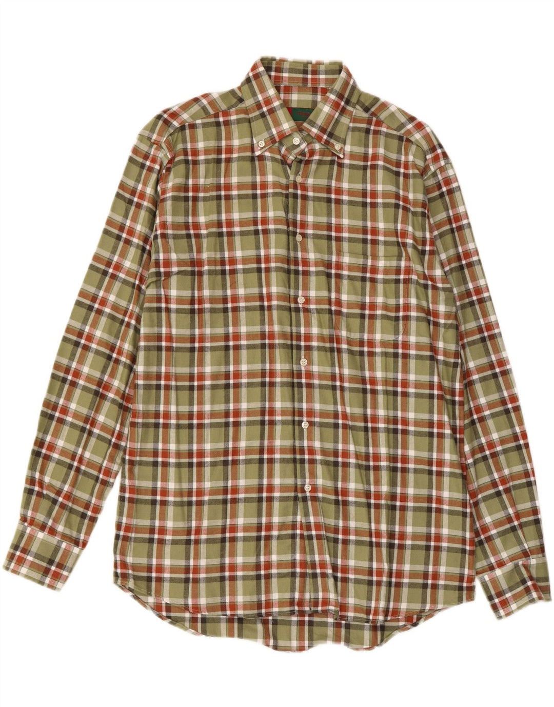 VINTAGE herre flannelskjorte str. 39 Medium Khaki Check