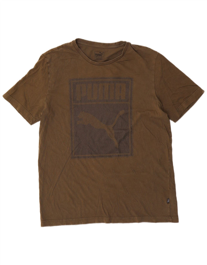 Puma Herre Grafisk T-Shirt Top Stor Grøn Bomuld