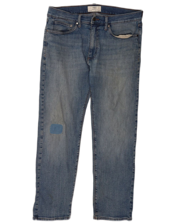 Marks & Spencer Straight Jeans til mænd W32 L29 blå bomuld