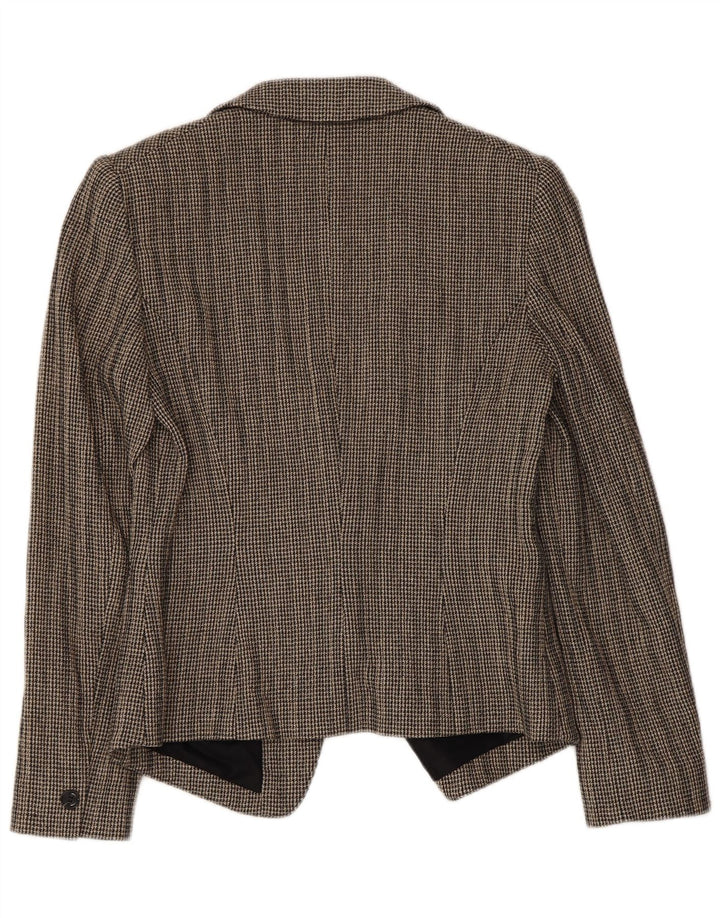 BETTY BARCLAY Womens 2 Button Blazer Jacket UK 10 Small Black Houndstooth