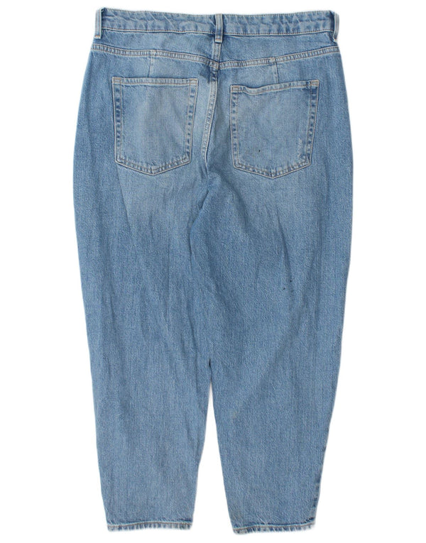 Marks & Spencer Dame Mom Cropped Jeans UK 14 Large W34 L25 Blue