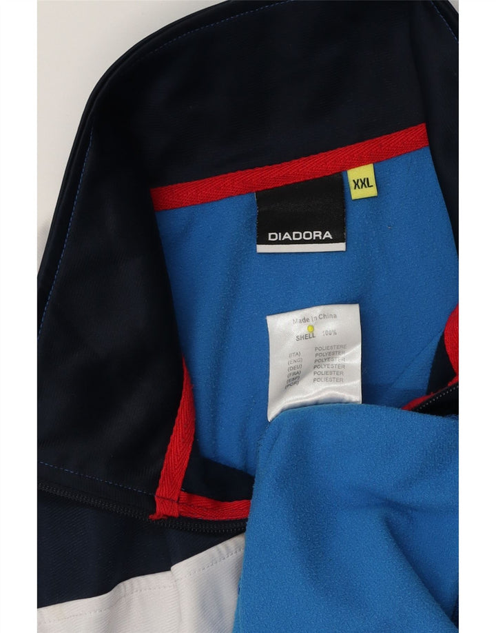 Diadora Træningsdragt til mænd Topjakke 2XL Blå Colourblock Polyester