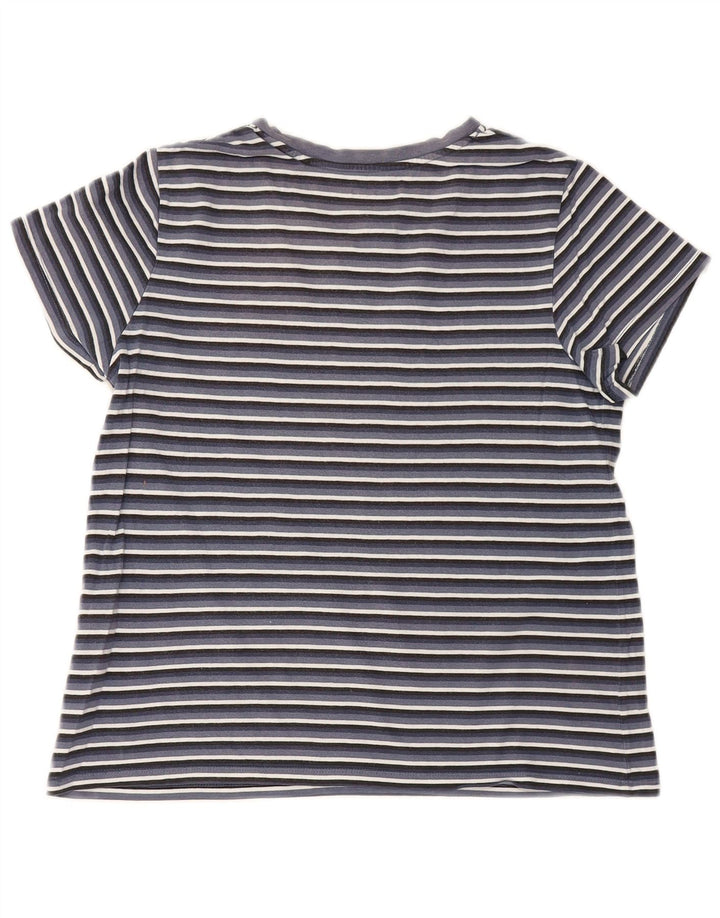 Levi's Dame T-Shirt Top UK 12 Mellem marineblå stribet