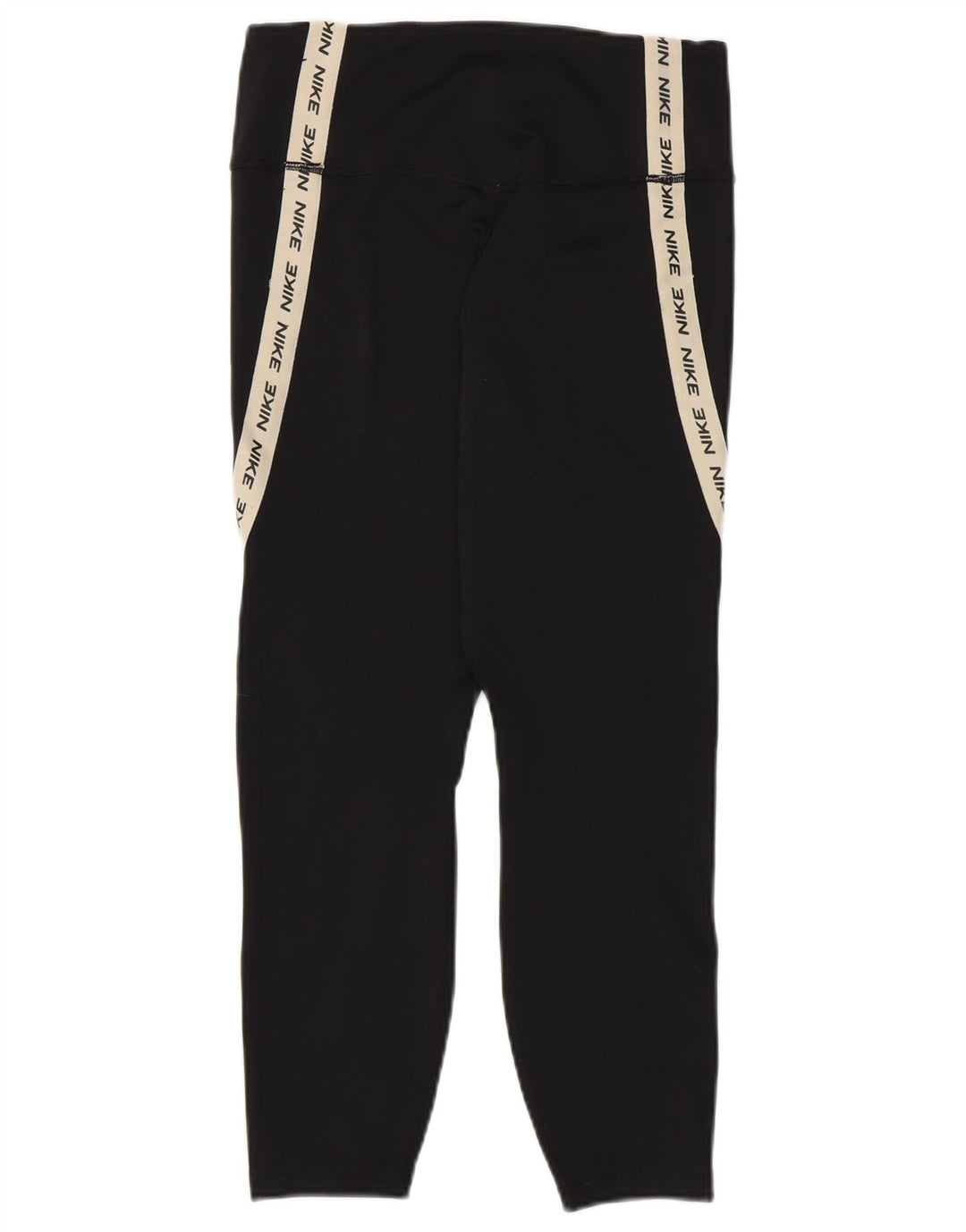 NIKE Dame Dri Fit Grafiske Capri Leggings UK 12 Medium Sort Colourblock