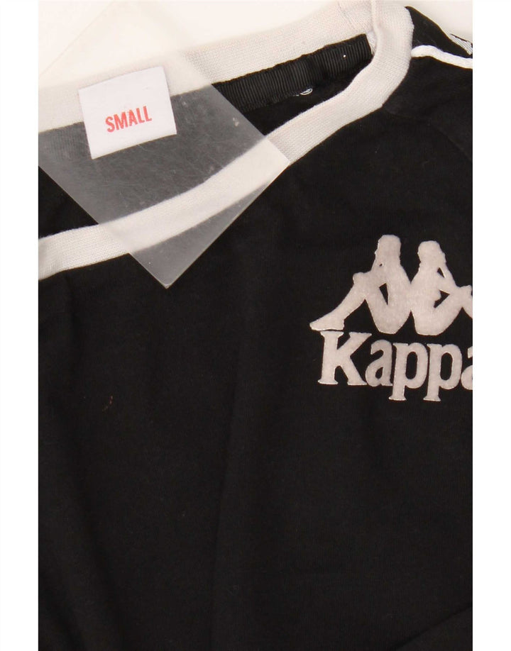 Kappa Dame Grafisk Top Langærmet UK 10 Small Black Colourblock