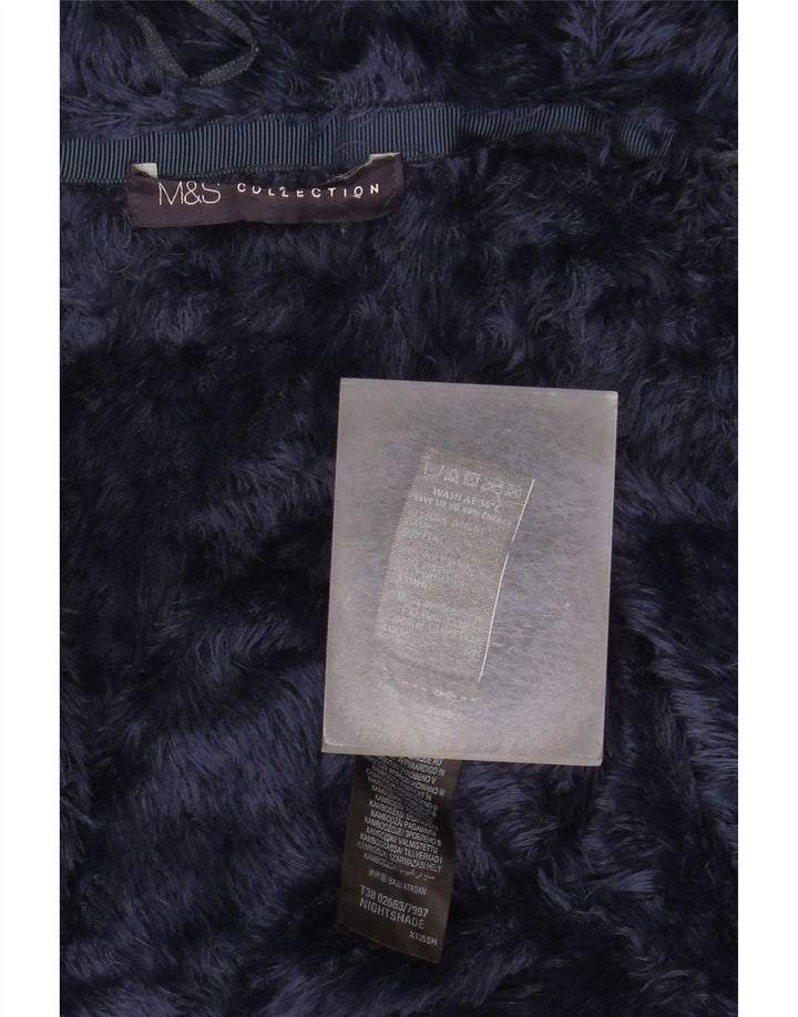 Marks & Spencer Dame Oversized Faux Fur Jacket UK 10 Small Navy Blue