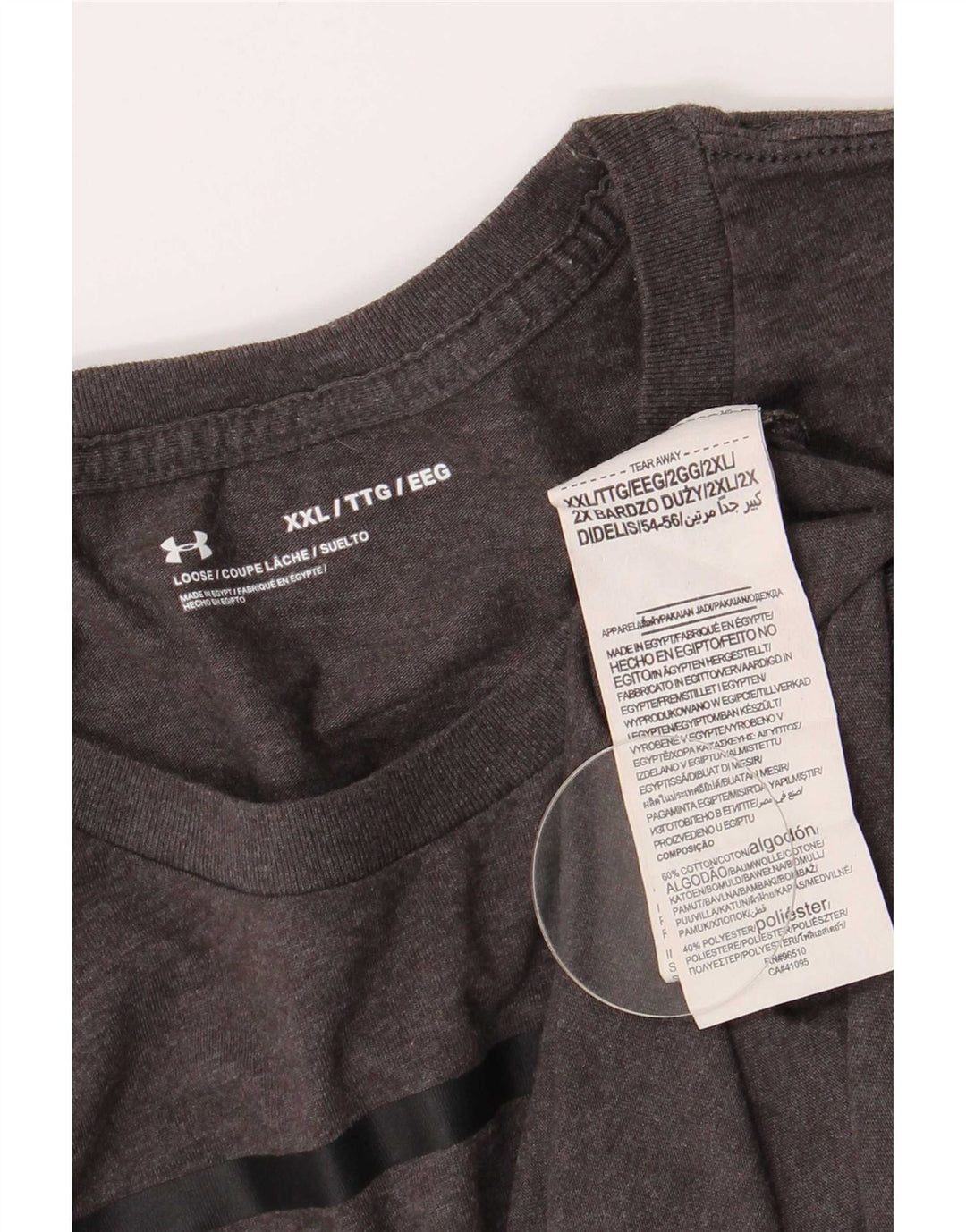 Under Armour Herre Grafisk T-Shirt Top 2XL Grå Bomuld