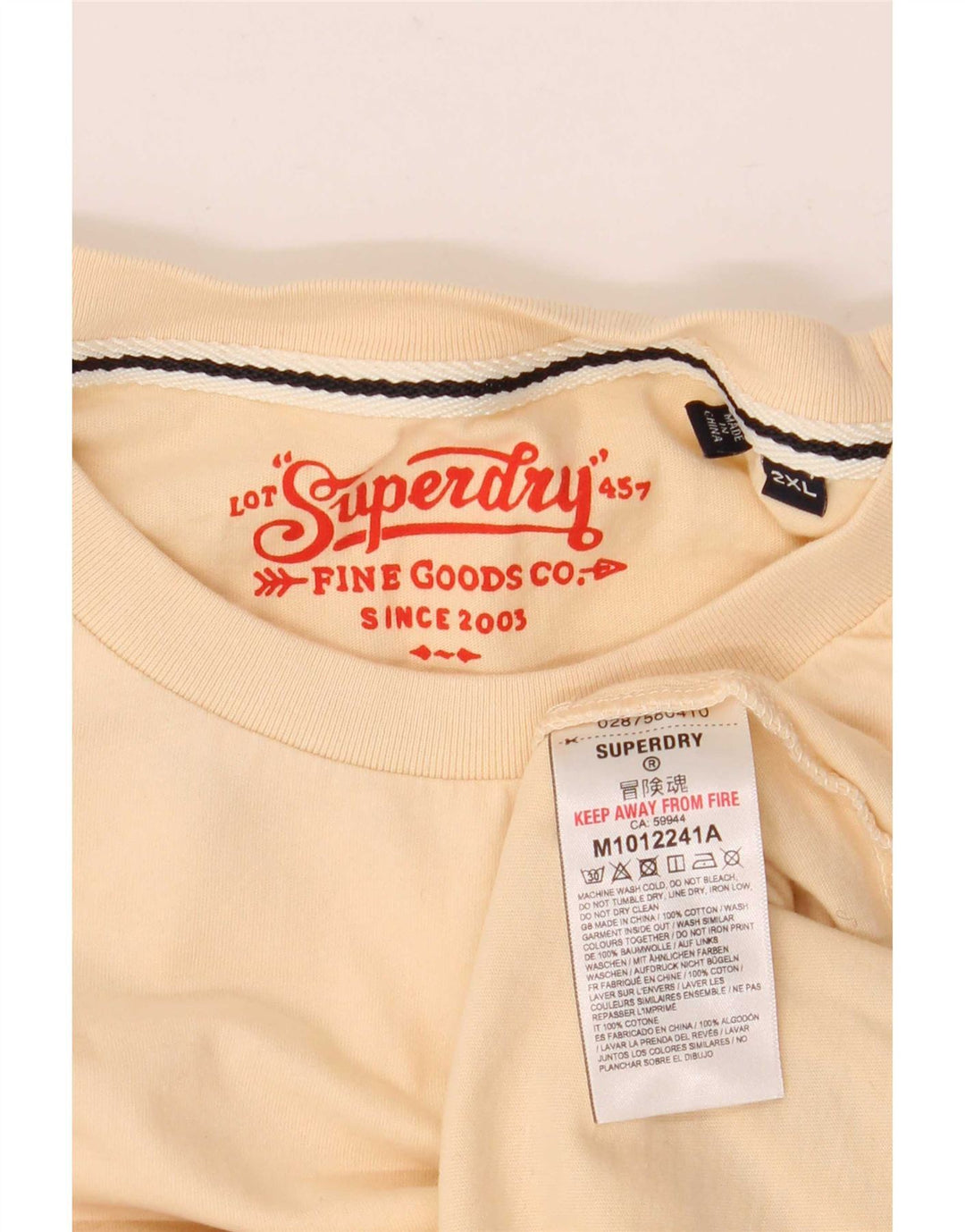 Superdry T-shirt top til mænd 2XL beige bomuld