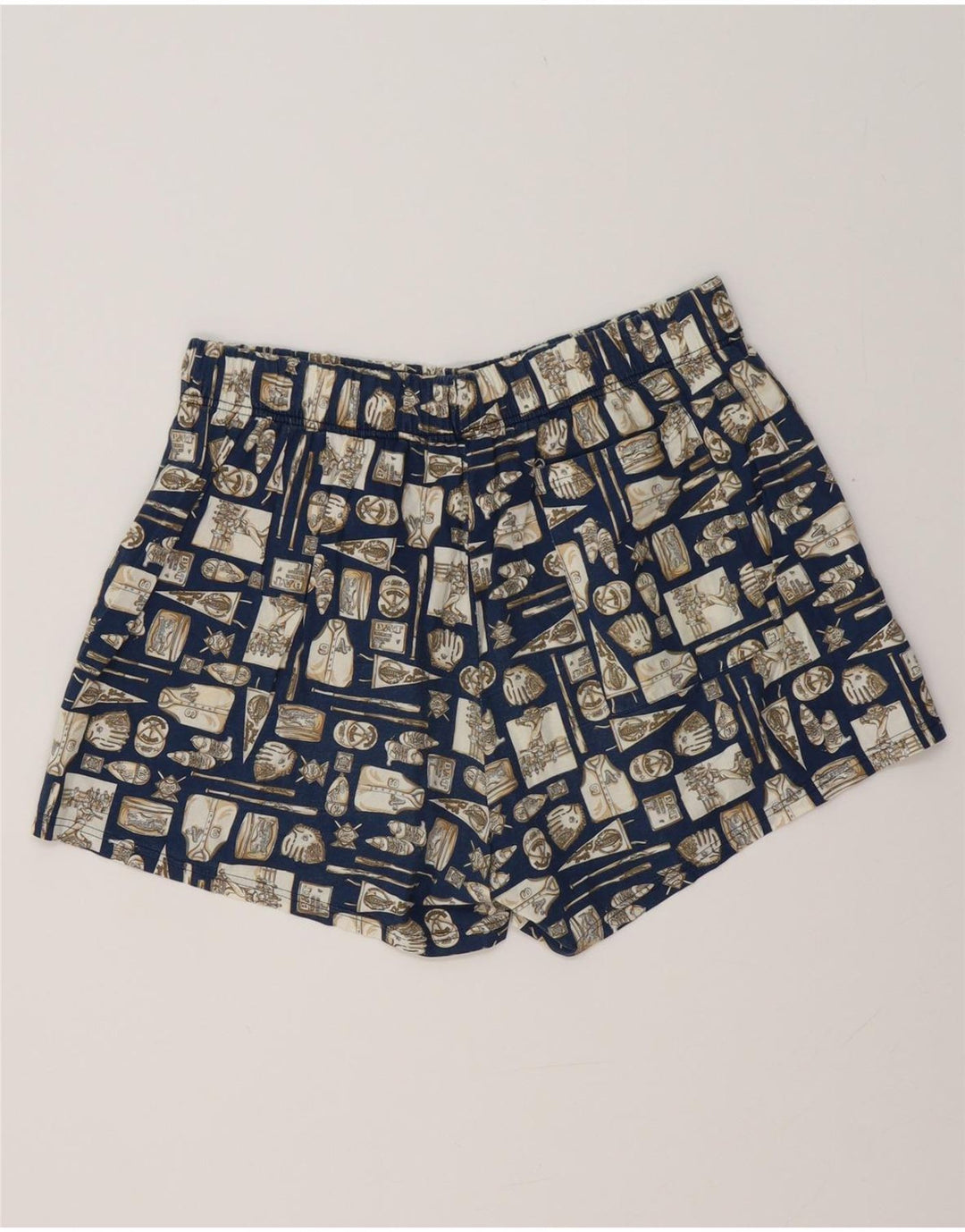 VINTAGE Badeshorts til mænd store marineblå geometriske