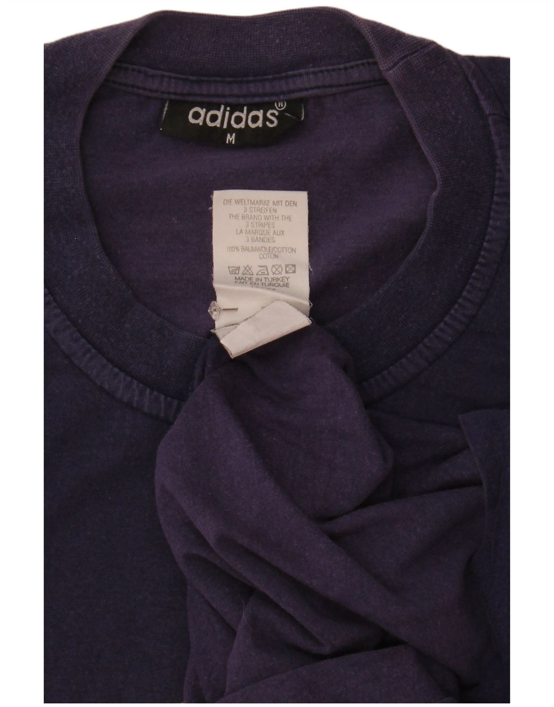 Adidas Herre grafisk T-shirt Top Medium Marineblå Bomuld
