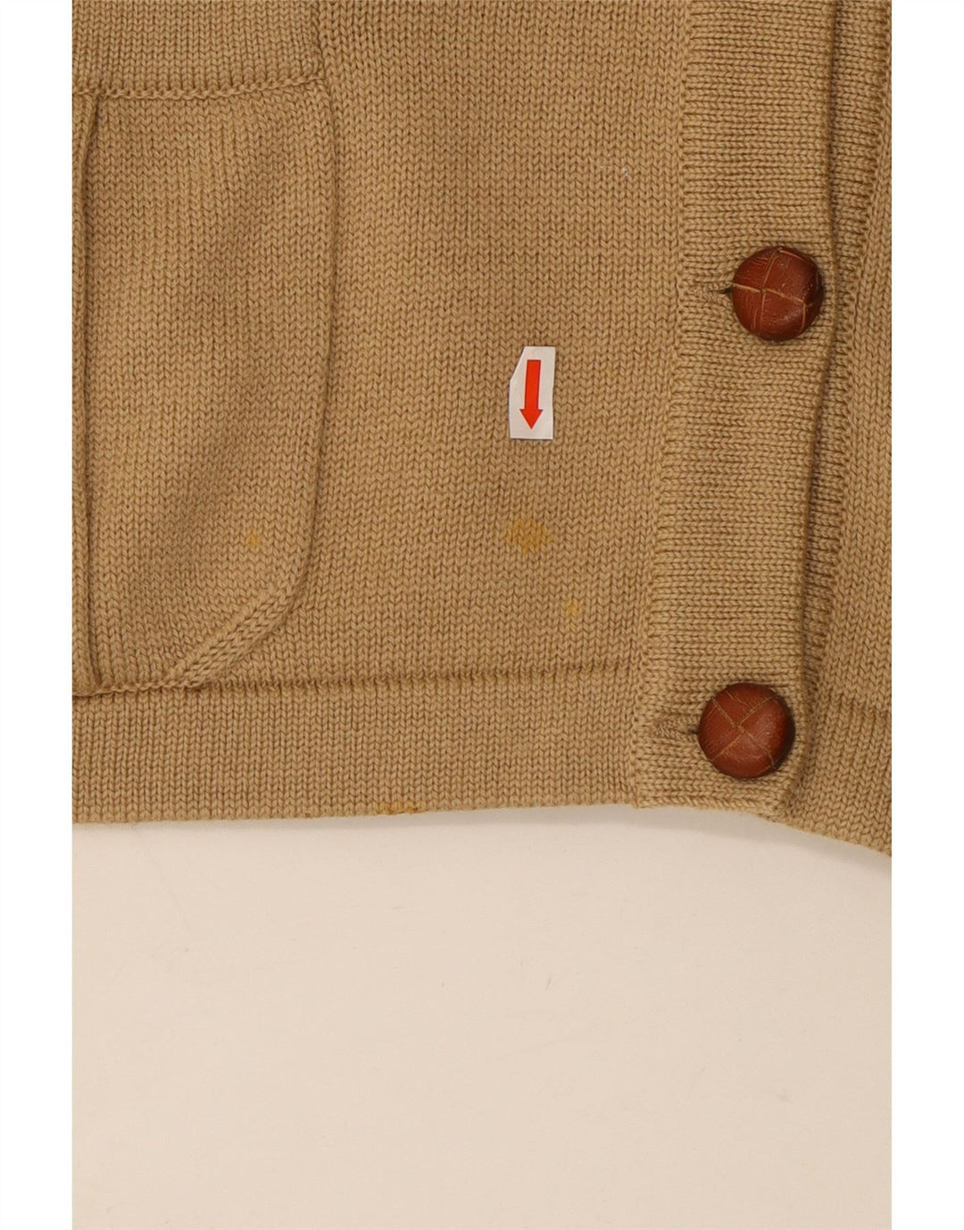 LUISA SPAGNOLI Dame Cardigan Sweater UK 14 Stor Beige Uld