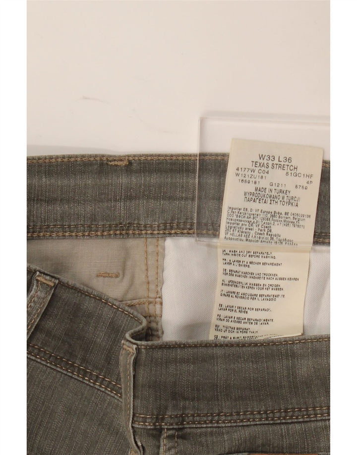 Wrangler Herre Texas Stretch Straight Jeans W33 L28 Grå Bomuld