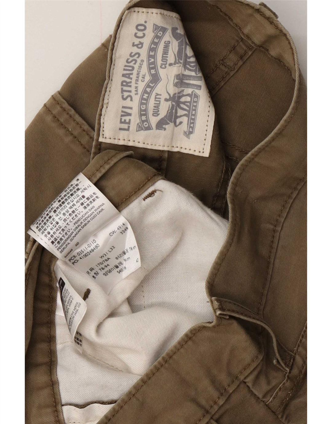 Levi's Chino Shorts til mænd W31 Medium Khaki Bomuld