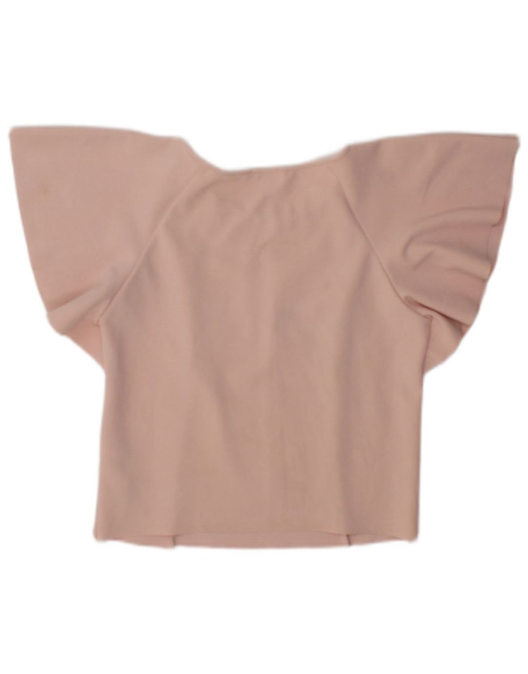 Zara Womens Crop Batwing Bluse Top UK 10 Small Pink Polyester